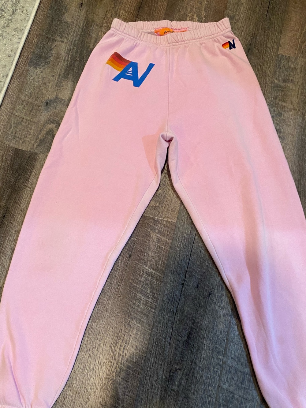 Aviator Nation XS Women’s Sweatpants Pink Rainbow Joggers